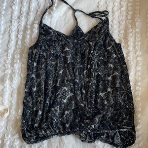 SMALL Free People Black Floral Top